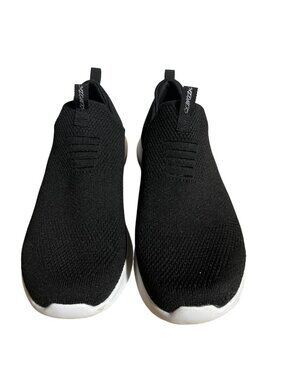 Skechers Ultra Flex First Take Sneakers Size 6 Black Stretch Fit Slip On Shoes